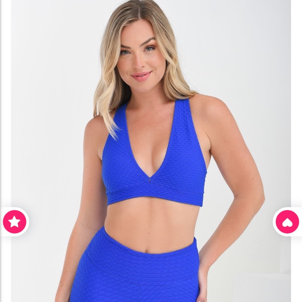Royal blue deep v top